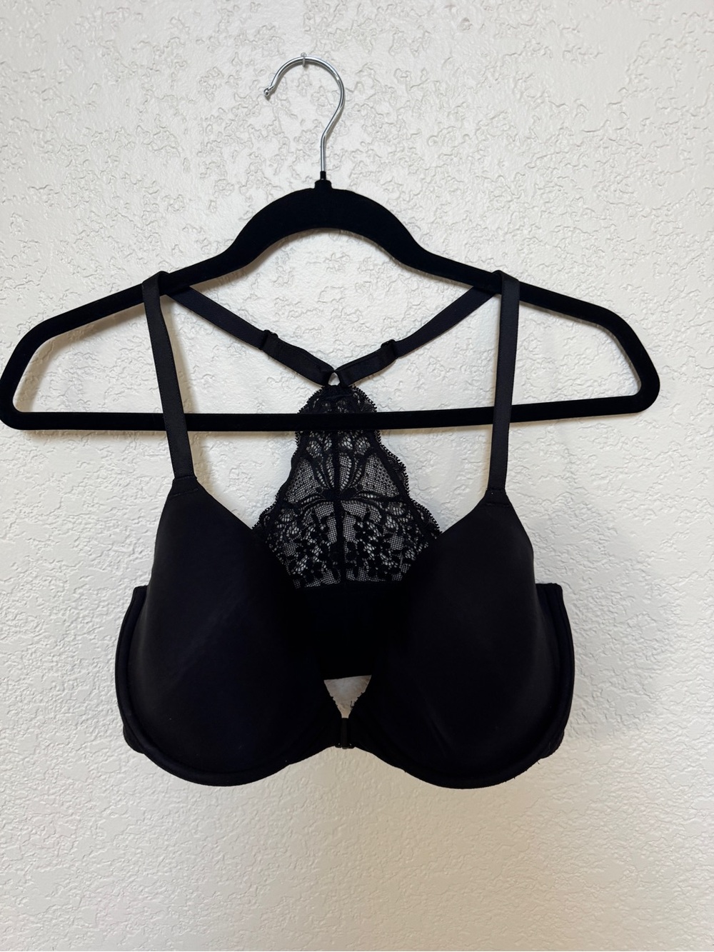 Black Lace Racerback Push-Up Bra - Women Intimates
